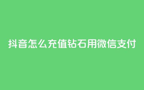 抖音怎么充值钻石用微信支付 - 如何通过微信支付在抖音充值钻石！  第1张