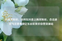 抖音买粉丝，如何在抖音上购买粉丝，合法途径与注意事项亿乐社区低价自营货源站