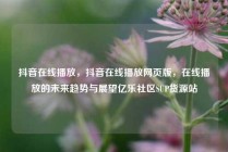 抖音在线播放，抖音在线播放网页版，在线播放的未来趋势与展望亿乐社区SUP货源站