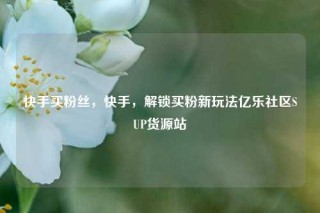 快手买粉丝，快手，解锁买粉新玩法亿乐社区SUP货源站
