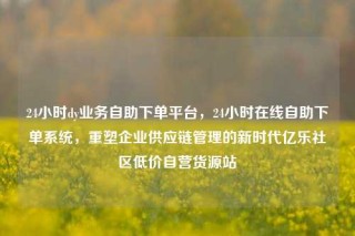 24小时dy业务自助下单平台，24小时在线自助下单系统，重塑企业供应链管理的新时代亿乐社区低价自营货源站