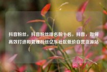 抖音粉丝，抖音粉丝排名前十名，抖音，如何高效打造和管理粉丝亿乐社区低价自营货源站