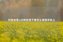 抖音业务24小时在线下单怎么弄到手机上