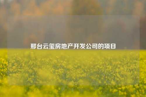 邢台云玺房地产开发公司的项目  第1张