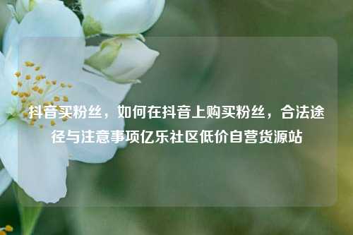 抖音买粉丝	，如何在抖音上购买粉丝，合法途径与注意事项亿乐社区低价自营货源站  第1张