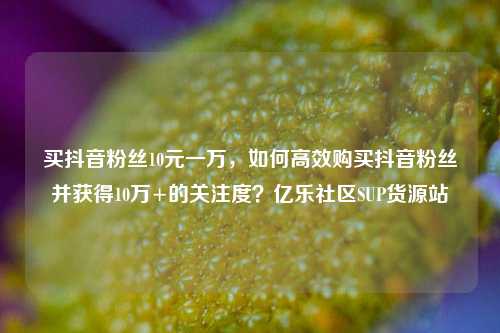 买抖音粉丝10元一万	，如何高效购买抖音粉丝并获得10万+的关注度？亿乐社区SUP货源站  第1张