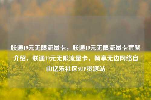 联通19元无限流量卡	，联通19元无限流量卡套餐介绍，联通19元无限流量卡，畅享无边网络自由亿乐社区SUP货源站  第1张